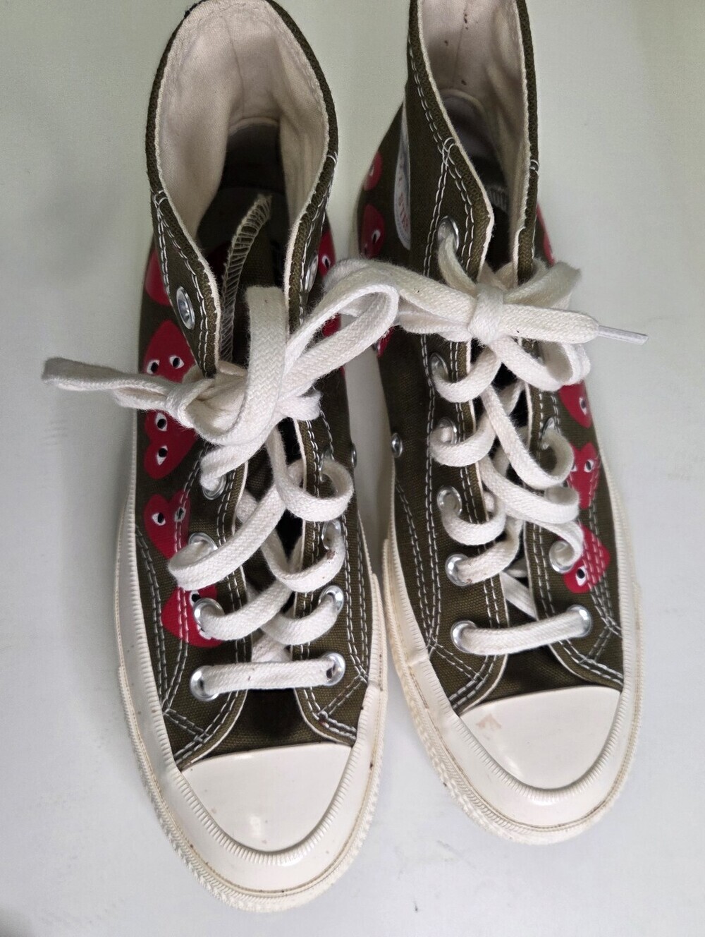 Comme des Garçons Play x Converse Chuck 70 Top High Multi Heart Womens Sz 7 - Picture 2 of 15